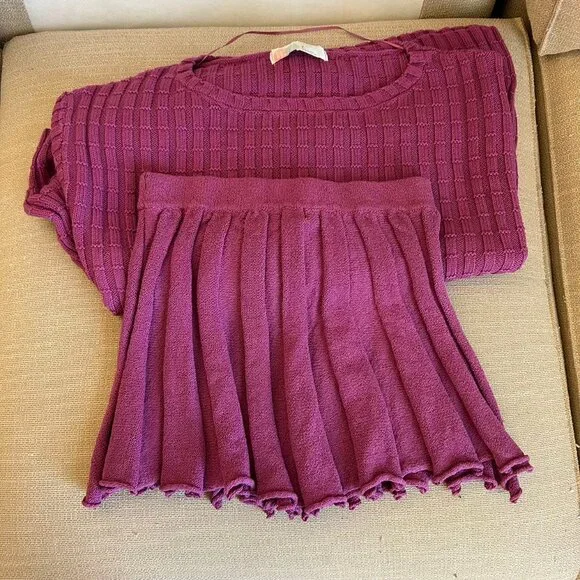 NEW Free People Kenzie Sweater Knit Set Small/Medium Cactus Rose Pink - Picture 6 of 6